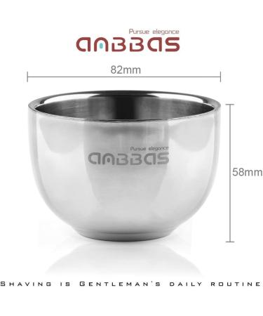 Anbbas Synthetic Badger Hair Shaving Brush Set with Stainless Steel Stand and Bowl - Buy Online on GoSupps.com