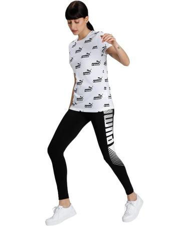 PUMA Women's ESS Graphic Leggings - Stylish Comfort in Puma Black | Shop Internationally - Buy Online on GoSupps.com