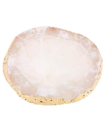 Resin Palette Painting Drawing Flat Golden Edge Nail Art Gel Palette Manicure Tool (White) - Buy Online on GoSupps.com