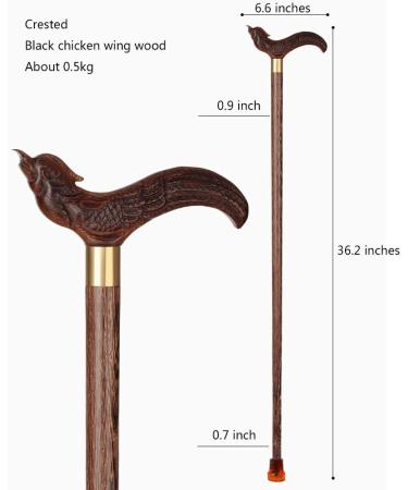 Wooden Crutch Solid Wood Chicken Wing Wood Anti-Skid Carving for The Elderly to Travel and Walk Beautiful Scenery Bathing in Sunlight C height160 - Buy Online on GoSupps.com