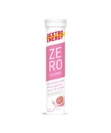 Dextro Energy Zero Calorsies Pink Grapefruit+Kaffein - 12x20 effervescent tablets (12 pieces) - Addition of sodium magnesium chloride calcium and potassium for electrolyt pink grapefruit 12 Pack