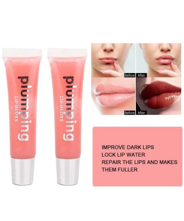 2PC Lip Plumping Serum & Gloss - Long-lasting Moisturizing Lip Gloss for Fuller Softer Lips | Glitter Lipstick Amplifier (8#) - Buy Online on GoSupps.com