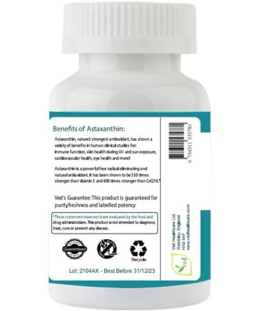 Ved Astaxanthin Capsules 15mg 90ct | Immune System and Joint Support | Antioxidant for Free Radical Elimination - Buy Online on GoSupps.com