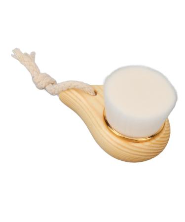 Face Cleaning Brush Manual Beech Handle Small Size Wooden Face Brush Easy Carrying for Travel