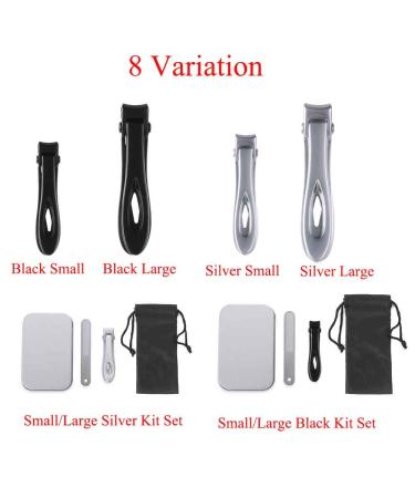 Premium Portable Stainless Steel Nail Clippers & Shaving Blades - Slip-Resistant Durable & Perfect for Thick Nails (Black L Set) - International Shipping Available - Buy Online on GoSupps.com