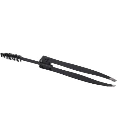 Multifunctional Eyebrow Tweezers with Eyebrow Comb Black 2-in-1 Makeup Grooming Tool for Eyebrows or Facial Hair - Buy Online on GoSupps.com