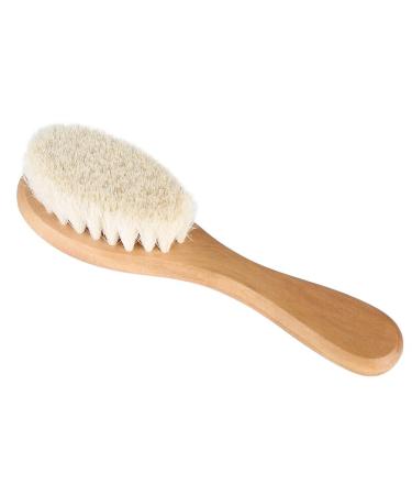 Soft Natural Goat Baby Hair Brush and Infant Head Massage Comb with Wooden Handle - Buy Online on GoSupps.com