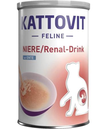 Kattovit Rein/renal Drink Duck | Pack of 6 | 6 x 135 ML | Complementary food for adult cats | Meat pieces with duck | to support renal function - Buy Online on GoSupps.com