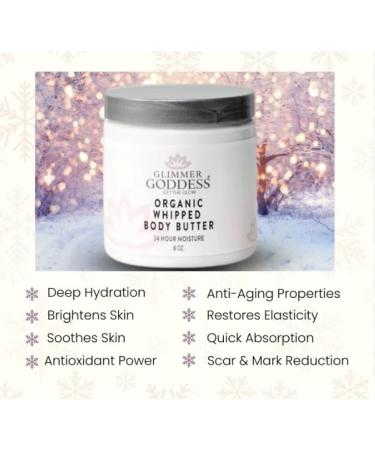 GLIMMER GODDESS Organic Whipped Body Butter All-Natural Moisturizing Anti-Aging & Brightening Made with Organic Shea Butter Coconut Oil Cocoa Butter Essential Oils Citrus Crush - Buy Online on GoSupps.com