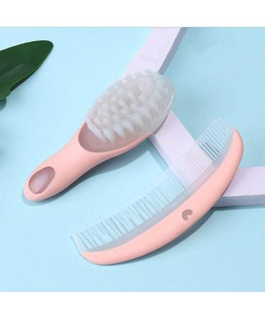 Baby Hair Brush and Comb Set - Scalp Massager Brush for Cradle Cap - Pink - Buy Online on GoSupps.com