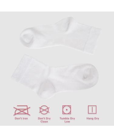 Cosyfeel Women Loose Diabetic Socks | 4-Pack Neuropathy Ankle Socks for Ladies | Super Soft Eco-Friendly Bamboo Material | Durable with Seamless Toe | Multicolour Patterns | 4 Seasons 4-7 WHITE - Buy Online on GoSupps.com