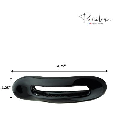 Parcelona French Oval Slider Black & Olive Green Large 4.75 Celluloid Hair Claw Clips Set for Girls & Women - Buy Online on GoSupps.com