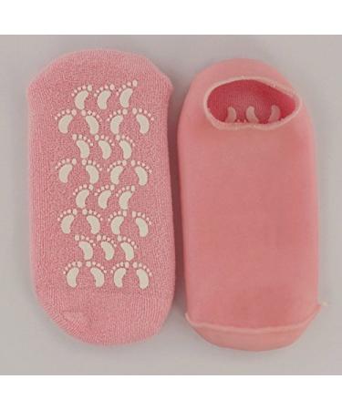 Veewon Moisturizing Gel Socks - Spa Quality with Vitamin E & Oil for Repairing Dry Skin | 2 Pairs Blue & Pink - Buy Online on GoSupps.com