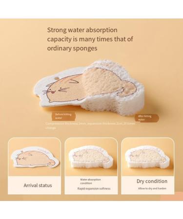 Clisted 4Piece Wood Pulp Sponge Compressed Sponges Cleaning Sponges Cleaning Sponge Wood Pulp Sponge - Buy Online on GoSupps.com