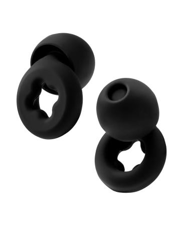 Ear Plugs Ultra Comfort High NRR 27 dB Ideal for Sleep Study Work Travel & Concerts 3 Sizes Ear Cap in one Package (S M L) Color Black