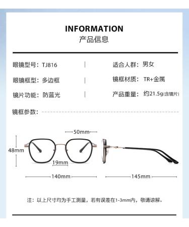 Shop TR90 Metal Square Frame Blue Light Blocking Glasses for Men & Women - Anti-UV Computer & Reading Glasses (50mm Green - Buy Online on GoSupps.com