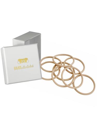 Haarlersliebst unisex silicone hair tie 9 pieces - Premium hair tie braid gum blond ultra strong hold - men & men women & girls sports - hair ties - hair accessories incl. Box for storage box color: white