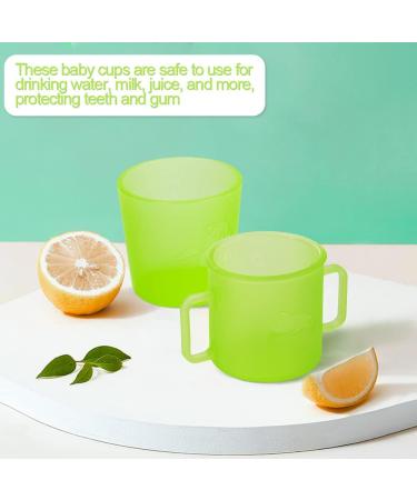 MORLIKE LIVING 100% Silicone Baby Cups - 2 Pack Green | Infant First Stage Training | Easy Grip Handle | 6 Months - Buy Online on GoSupps.com