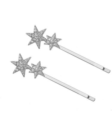 Lurrose Metal Hair Clips Metal Hair Clips 2PC Rhinestone Star Hair Rhinestone Bobby Star Hair Clips Hair Accessories Hair for Women Girl Wedding Party Silver Metal Hair Clip Metal Hair Clip - Buy Online on GoSupps.com