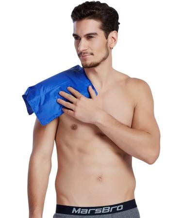 Koo-Care Large Flexible Gel Ice Pack & Wrap with Straps | Hot Cold Therapy for Pain Relief - Shoulder Rotator Cuff, Back, Hip, Knee, Shin Splint Injuries | Reusable - 11 x 14 Blue - Buy Online on GoSupps.com