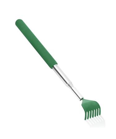 Phinge back scratches portable pull -out back scratches back massager made of metal with a telescopic handle for head back legs and other tickle massages (dark green)