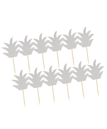 misppro 12 Pieces Topper Luau Tropical Summer Party Cupcake Decor Baby Shower - Silver