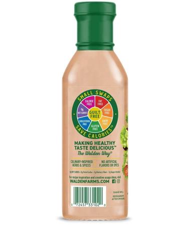 Walden Farms Thousand Island Dressing 12 oz. Bottle - Fresh & Delicious Salad Topping, Non-GMO, Sugar Free, 0g Net Carbs - Smooth & Creamy Condiment - Buy Online on GoSupps.com