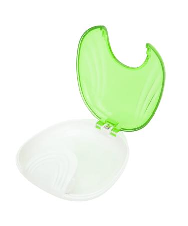 Picked suitcase of hard-wearing orthodontic retainer suitcases portable travel size-toothpress container prosthesis storage box for false teeth (light green)