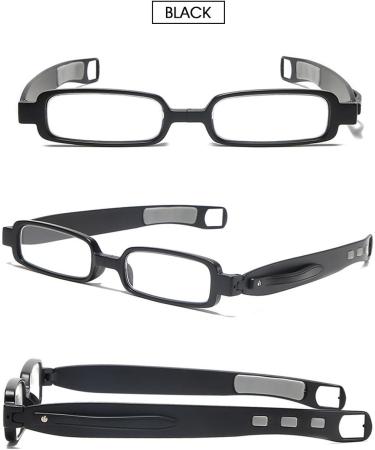 Vevesmundo Blue Light Filter Folding Reading Glasses with Case - Compact Mini Eyewear +1.0 to +4.0 - Stylish Black with Leather Bag - Buy Online on GoSupps.com