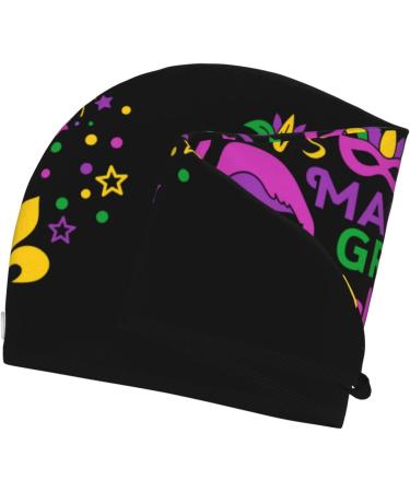 Quick-Dry Hair Towel Wrap with Button - Mardi Gras Flamingo Turban for Fast Hair Drying - Buy Online on GoSupps.com