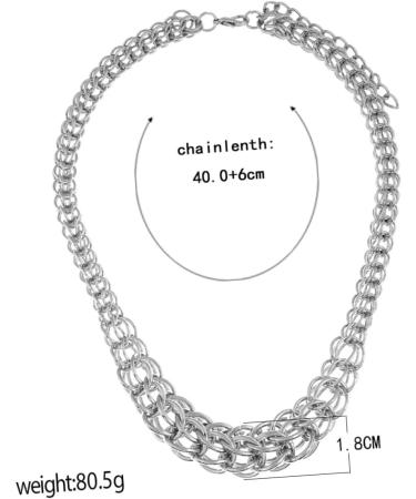 COLLBATH 1pc Hip Hop Clavicle Chain Men's Necklaces Men Chain Necklaces Fashion Necklace Personality Decorate - Buy Online on GoSupps.com