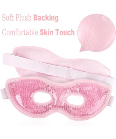 NEWGO Cooling Eye Mask Reusable Hot Cold Therapy Gel Eye Mask with Soft Plush Relief for Puffy Eyes Dark Circles Migraine Headache Sinus Pain - Pink - Buy Online on GoSupps.com