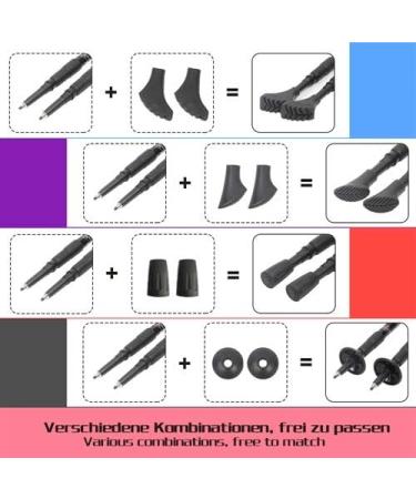 Buy Melko Duraluminum Walking Sticks - Adjustable Telescopic 65-135 cm | 2-Set in Red Blue Black & Violet - International Shipping Available - Buy Online on GoSupps.com