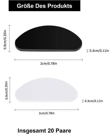Buy 20 Pairs of Silicone Nose Pads for Glasses - Self-Adhesive Slide-Resistant Anti-Slip Comfort in Black & Clear - International Shipping Available! - Buy Online on GoSupps.com