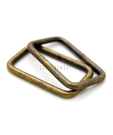 CRAFTMEMORE Metal Rectangle Buckle Ring Fits 1-1/4", 1-1/2" Strap Heavy Duty Rectangular Cord for Bag Belt Loop Purse Making (1-1/4" x 20 pcs, Antique Brass) 1-1/4" x 20 pcs Antique Brass
