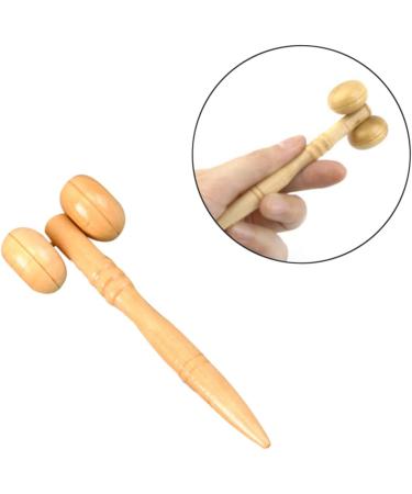 Wooden Hand Massager & Muscle Roller Stick | Anti-Aging Face Lifting Tool | Natural Bamboo Massage Tab - Buy Online on GoSupps.com
