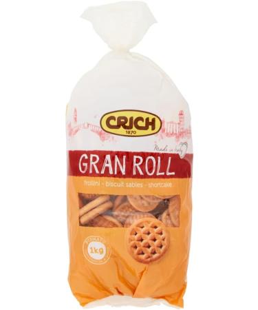 Pack of 8 Crich Gran Roll Shortbread Biscuits Cookies 1kg Bag + 1 Can of Yoga Peach Iced Tea 330ml - Buy Online on GoSupps.com