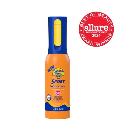 Banana Boat Sport 360 Sunscreen Spray SPF 50 - Non-Aerosol 5.5oz Refillable Mist for Maximum Coverage - Buy Online on GoSupps.com
