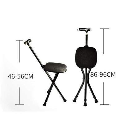 Walking Stick Three-Legged Stool for Old Men Cane with Light Handle Telescopic Turn Light Aluminum Alloy - Buy Online on GoSupps.com