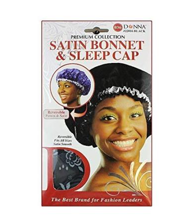 Premium Reversible Satin Bonnet & Sleep Cap by Donna - Black - Buy Online on GoSupps.com
