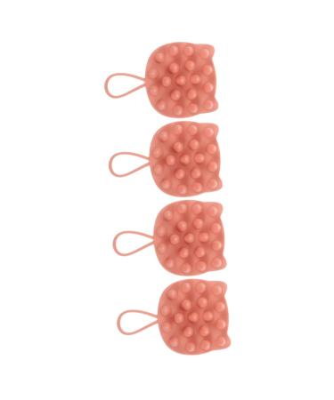 Healeved 4 piece Shampoo Authority Massage device Hairbrush Cleaning brush hair washer for washing the hair shower brush for hair clean scratch shower head brush head head gripper pebbles 11.50x7.70x3.60cmx4pcs rosax4stk