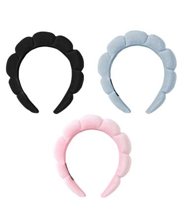 Velvet Spa Headband for Women | Puffy Headband for Skincare, Makeup & Face Mask | Soft and Comfortable - Black - Buy Online on GoSupps.com