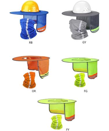 Sunproof Reflective Stripe Decor Work Hat Adjustable Sunscreen Hat&Neck Bib Suit Casual Gardener Hat for Adult Man/1942 Fluorescent Green - Buy Online on GoSupps.com