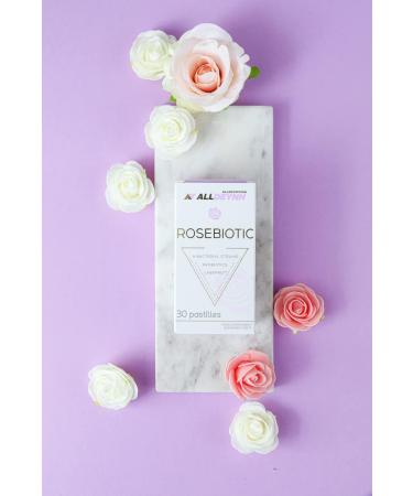 Alldeynn Rosebiotic Multi-Strain Probiotic Supplements - 3 Billion CFU for Digestive Health & Intestinal Support - 30 Chewable Pastilles - Buy Online on GoSupps.com