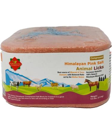 Compressed Himalayan Animal Horse Lick 2.5 KG | Natural Pink Salt with strong hanging Rope Suitable for all Animals 2.5 kg Salt l Product from Pakistan - Buy Online on GoSupps.com