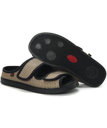 QDCZDQ Diabetic Sandals Extra Wide Width Open Toe Adjustable Walking Shoes for Women with Swollen Feet - Kaki - Size 5 US - Buy Online on GoSupps.com