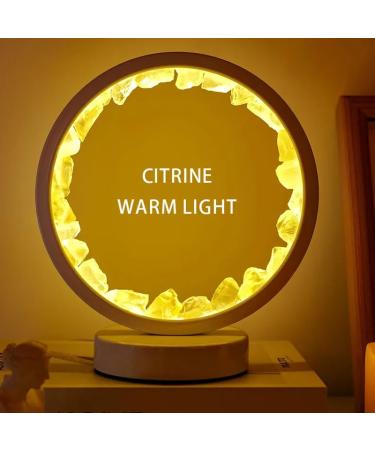 Citrine Crystal Night Light: Enhance Your Home Decor and Well-Being with Reiki-Infused Gemstone Lamp for Bedroom Christmas Birthday and Valentine's Day Gift