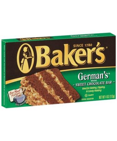 Baker's German's Chocolate, 4-Ounce Bars (Pack of 4)