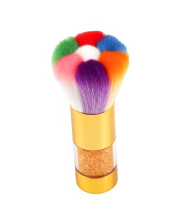 Beatifufu 1pc Dust Brush Cleaning Tools Hair Brush Cleaner Tool Acrylic Brush Cleaner Nail Art Tools Paintbrush Cleaner Nail Cleaning Brush Nail Cleaning Tool Fake Hair Edges Plastic Abs 11.5x6cm Golden