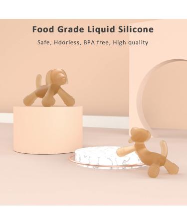 AULEGE Silicone Teething Toy - Soft Dog Shape Teether for Baby 3-18 Months, BPA-Free Chew Toy for Teething Pain Relief - Perfect Boy & Girl Birthday or Christmas Gift - Buy Online on GoSupps.com